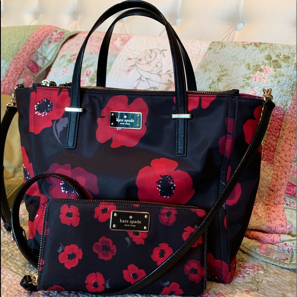 ⬇️ REDUCED Kate Spade Wilson Rd Poppy Tote+Wallet